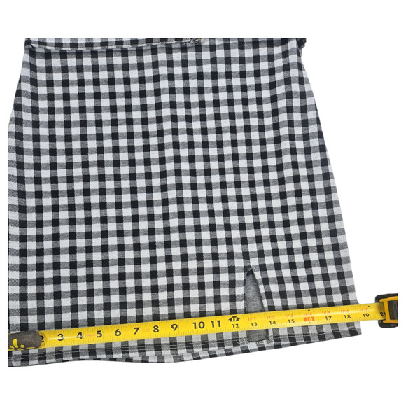 Just Polly Wom Jrs LG Plaid Sleeveless Dress Black Gray Check Belted Party Dress - Picture 3 of 10